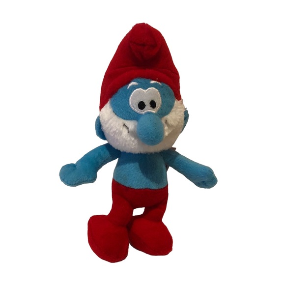 Papa Smurf Plush Toy 10" 2013 Peyo Kellytoy Beard Blue Red Stuffed Animal Toy - Picture 1 of 11